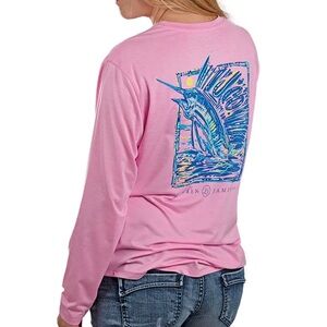 Lauren James Pink SPF Swordfish Size Small Sun Guard Beach Long Sleeve Top